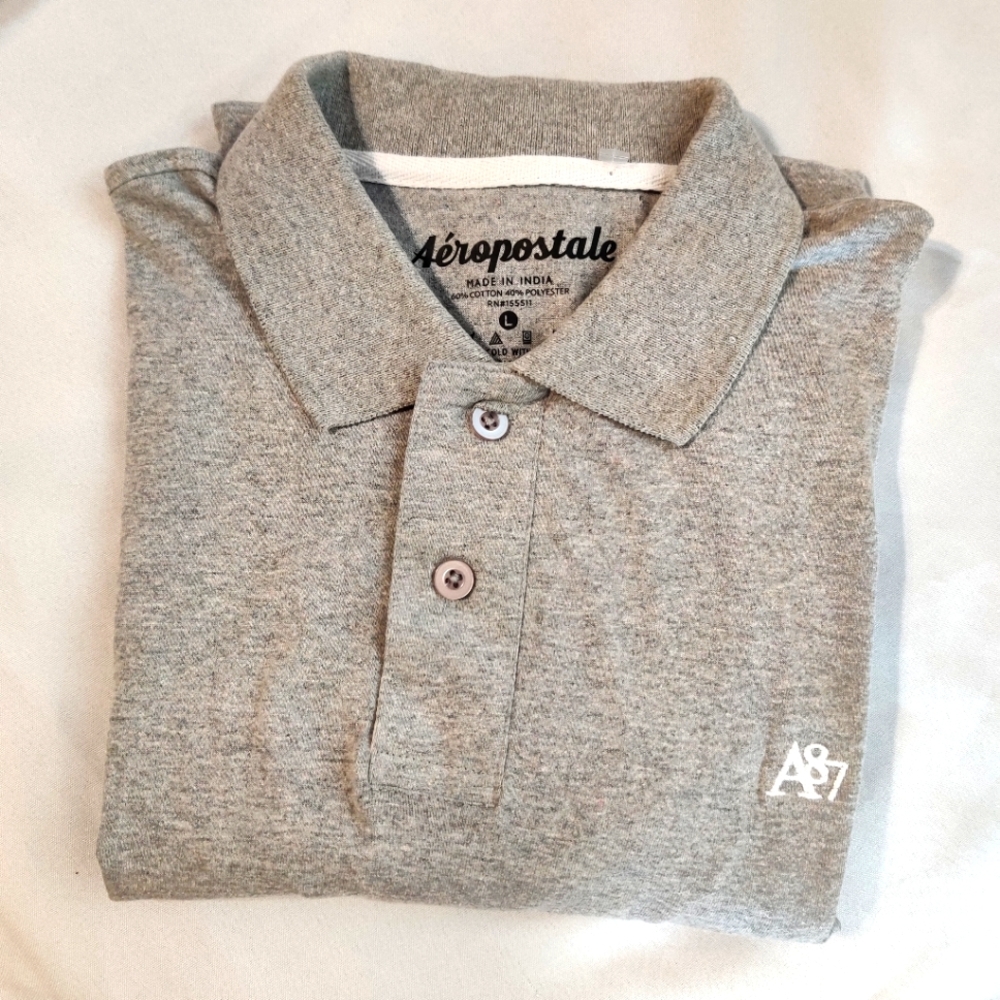 Aeropostale Gray Polo Large
